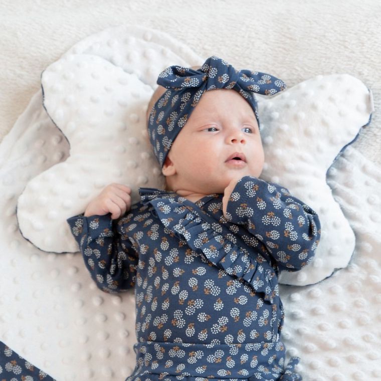 Body dziewczęce z długim rękawem, granatowe, Nicol