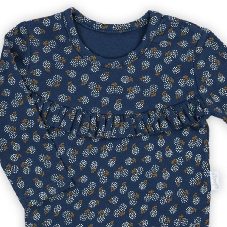 Body dziewczęce z długim rękawem, granatowe, Nicol