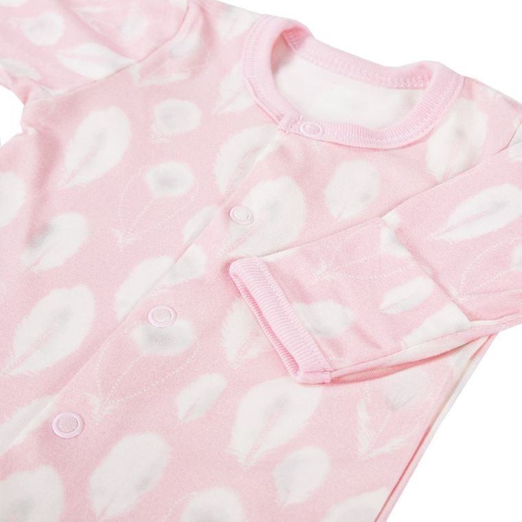 Body dziewczęce z długim rękawem, różowe, Bamboo, Eevi