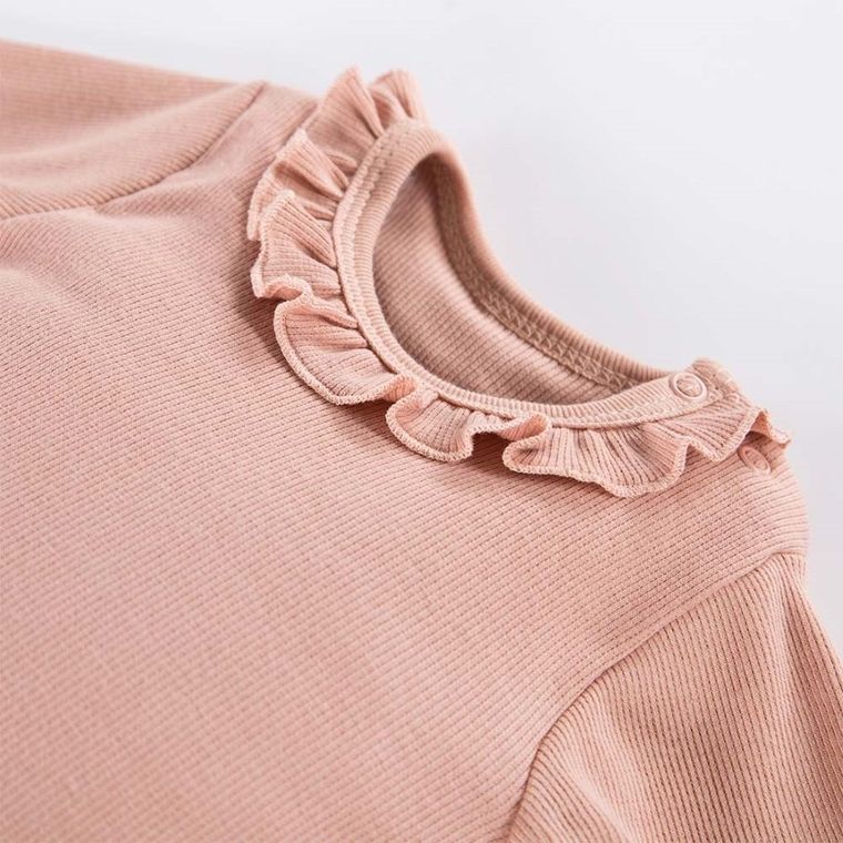 Body dziewczęce z długim rękawem, różowe, Bloom, Eevi