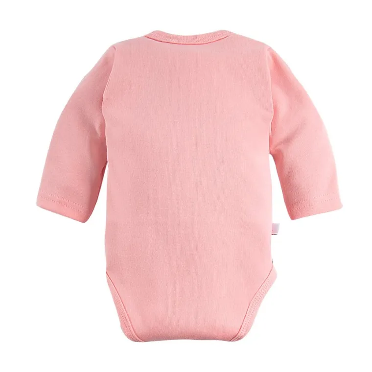 Body dziewczęce z długim rękawem, różowe, Eevi