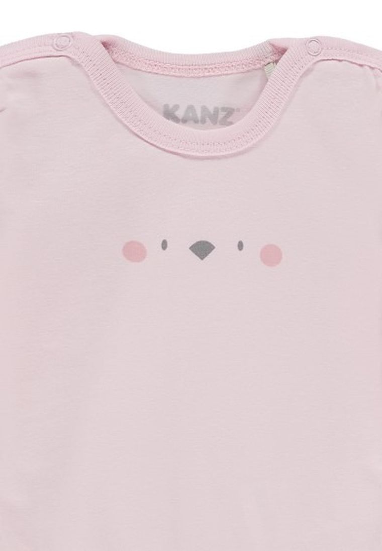 Body dziewczęce z długim rękawem, różowe, Kanz