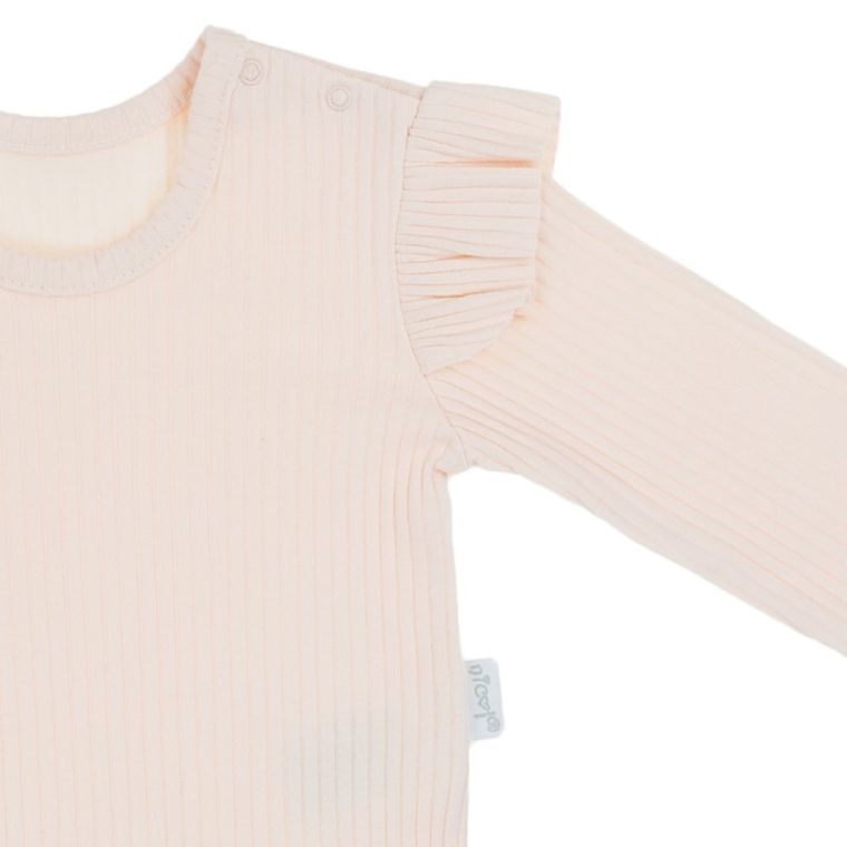 Body dziewczęce z długim rękawem, różowe, Nicol