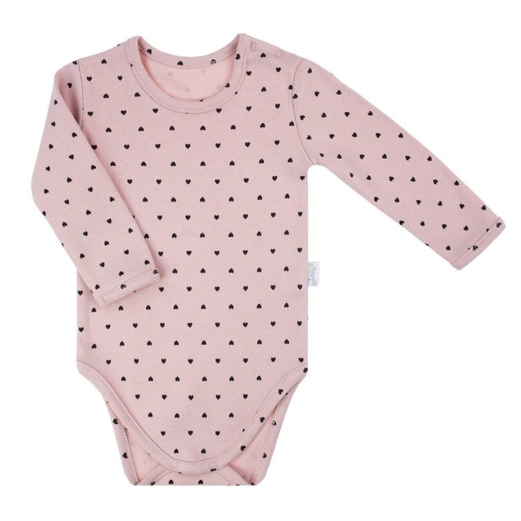 Body dziewczęce z długim rękawem, różowe, Nicol