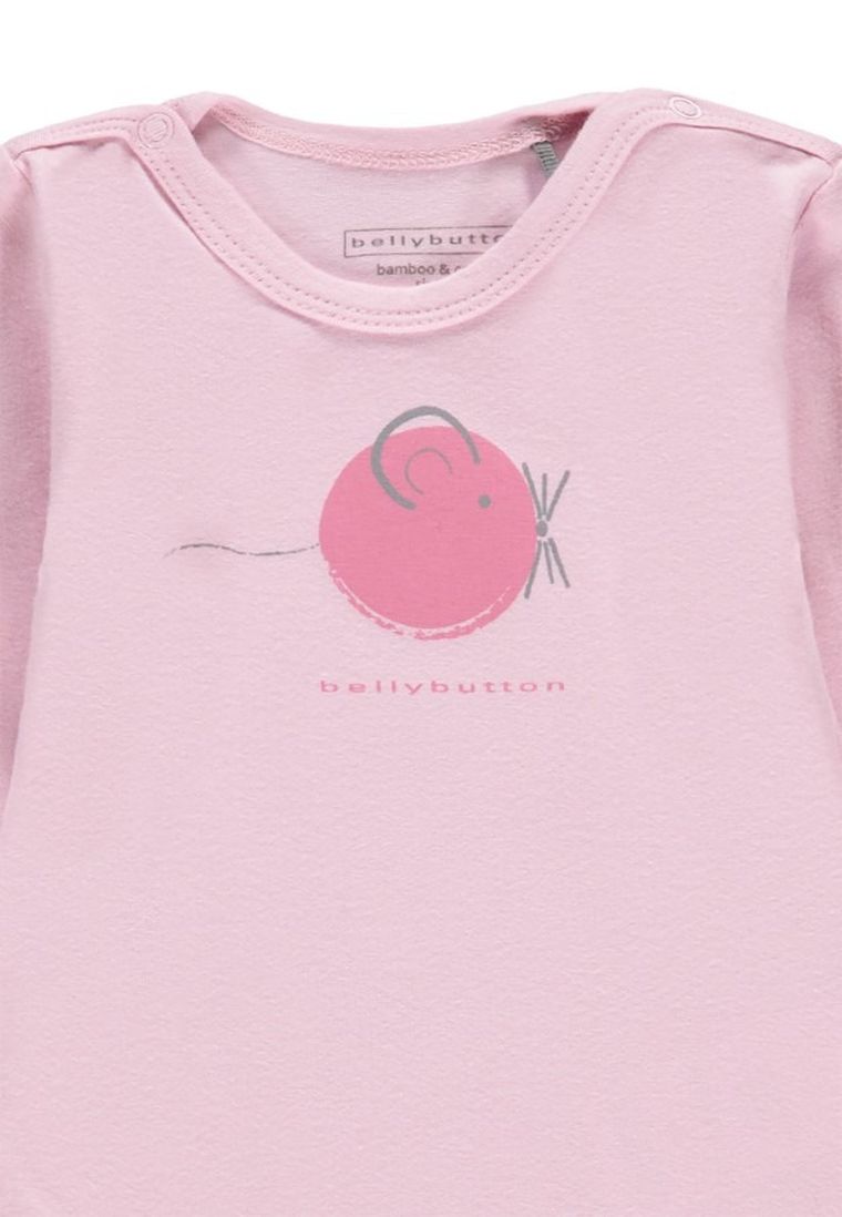 Body dziewczęce z długim rękawem, różowe, zestaw, 2 szt., Bellybutton