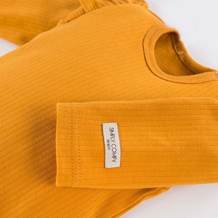 Body dziewczęce z długim rękawem, żółte, Eevi