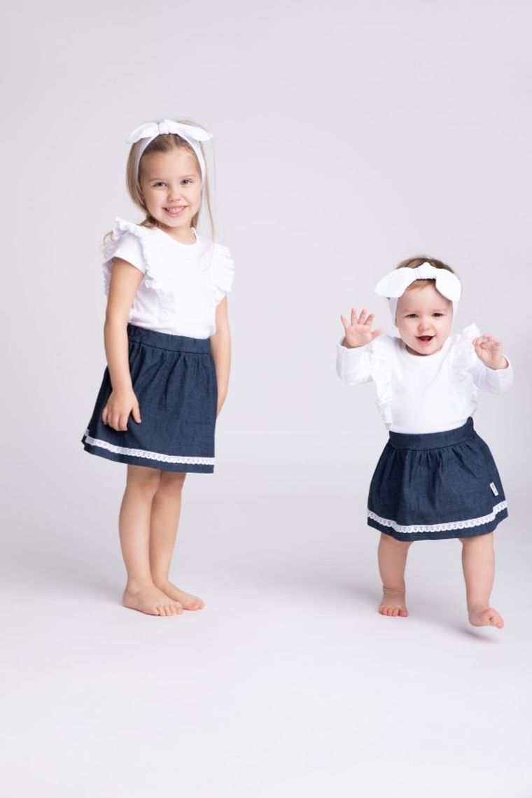 Body dziewczęce z krótkim rękawem, białe, Nicol