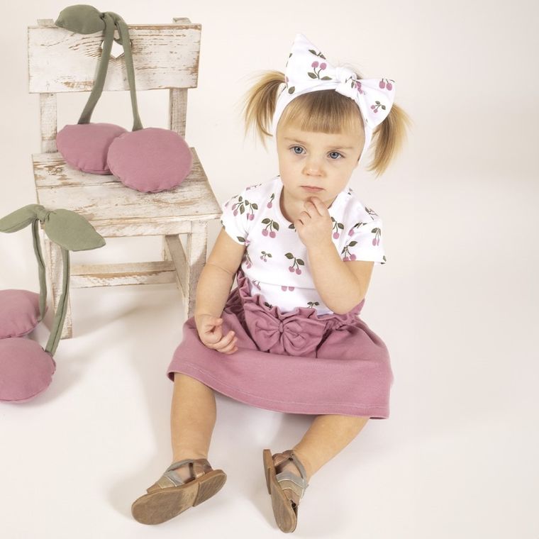 Body dziewczęce z krótkim rękawem, białe, Nicol