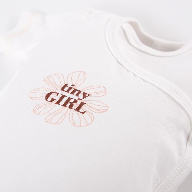 Body dziewczęce z krótkim rękawem, białe, Tiny girl, Eevi