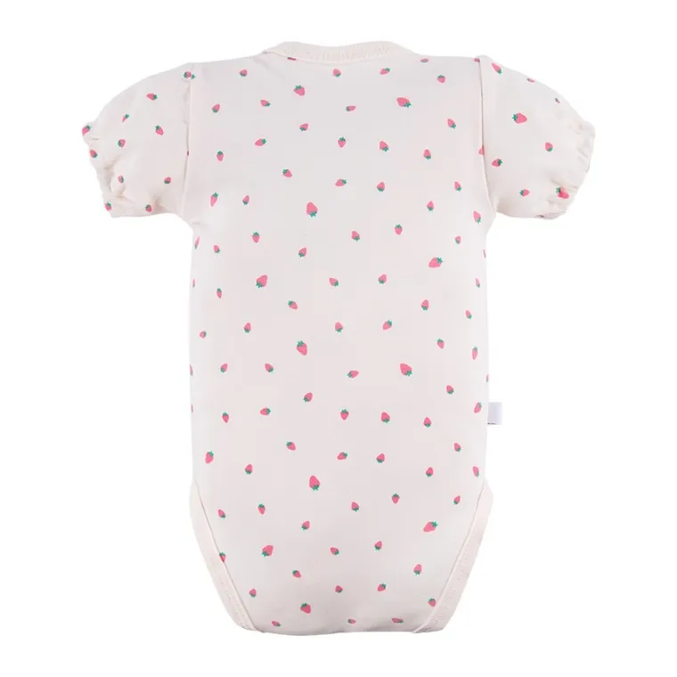 Body dziewczęce z krótkim rękawem, ecru, Eevi