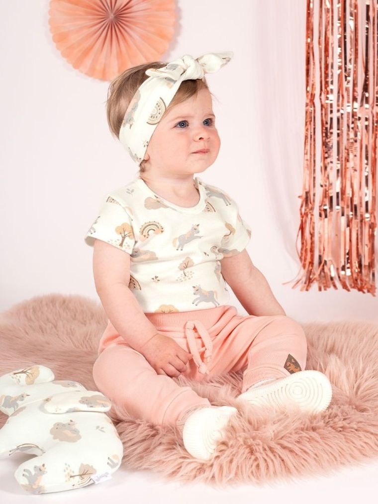 Body dziewczęce z krótkim rękawem, ecru, Nicol