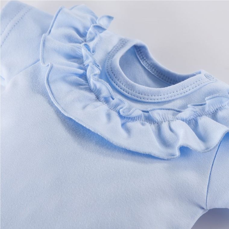 Body dziewczęce z krótkim rękawem, niebieskie, Eevi