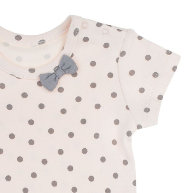 Body dziewczęce z krótkim rękawem, różowe, Nicol