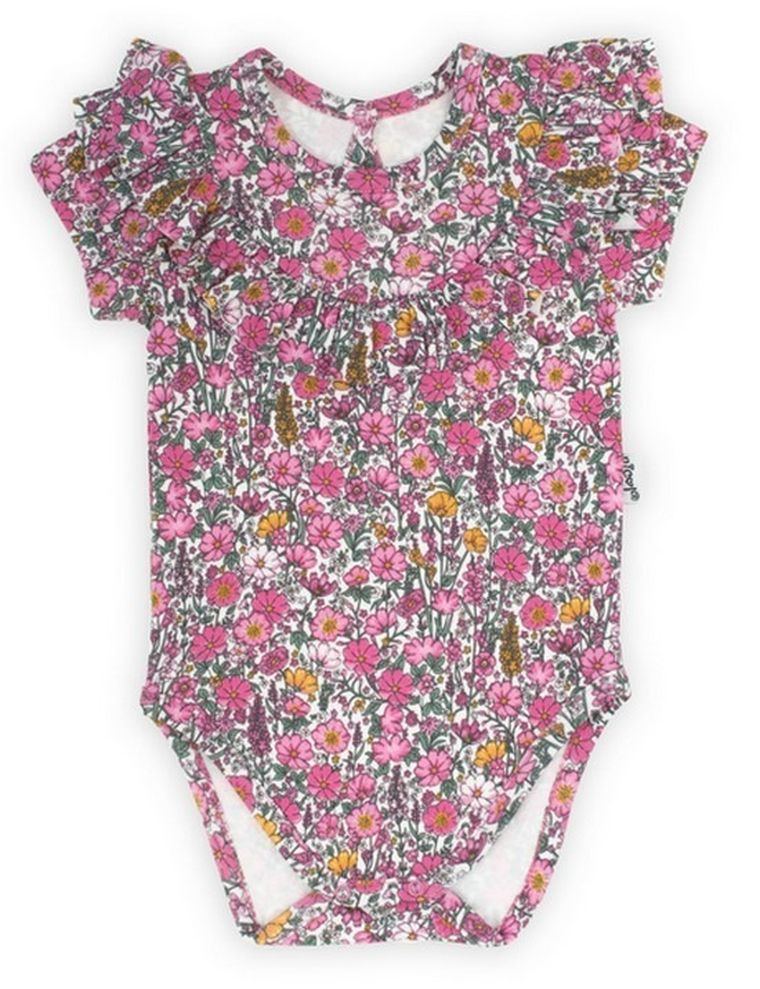 Body dziewczęce z krótkim rękawem, różowe, Nicol