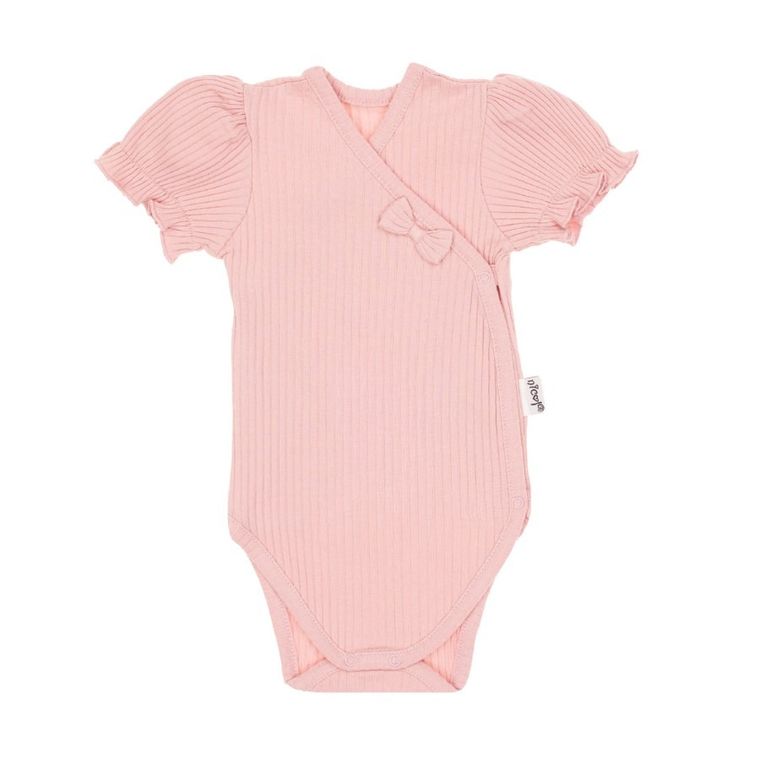 Body dziewczęce z krótkim rękawem, różowe, Nicol
