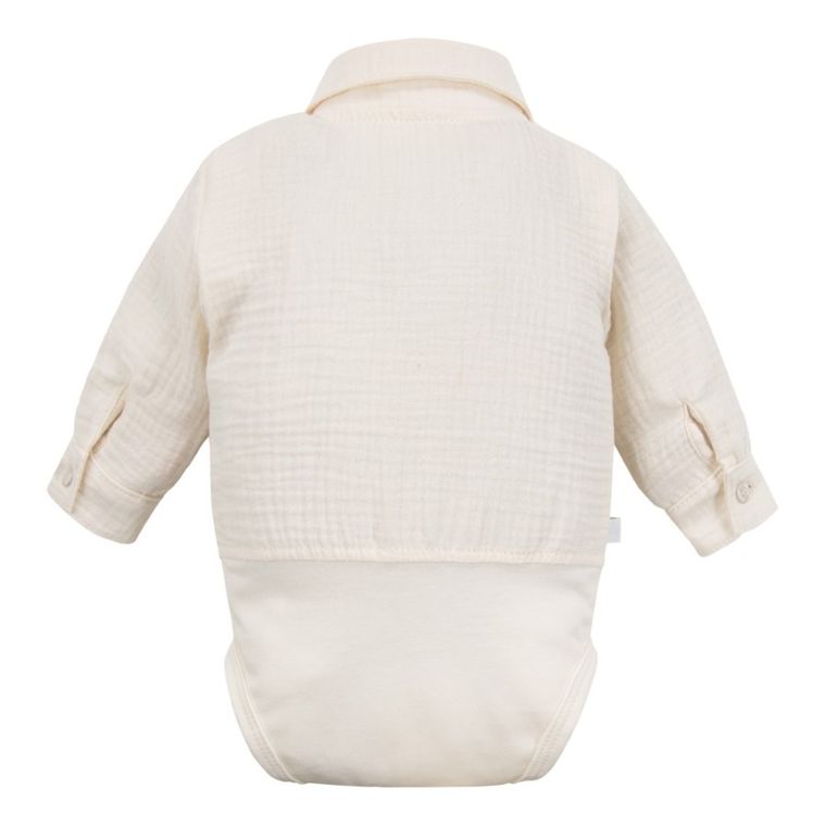 Body koszulowe chłopięce z długim rękawem, ecru, Eevi