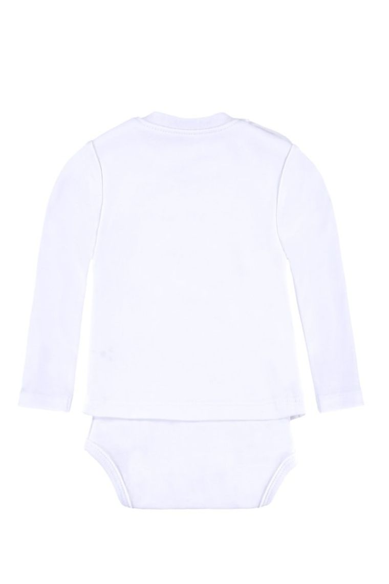 Body niemowlęce z długim rękawem, bawełna organiczna, białe, Bellybutton
