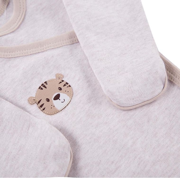 Body niemowlęce z długim rękawem, beżowe, Eevi