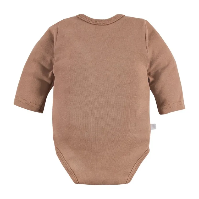 Body niemowlęce z długim rękawem, beżowe, Eevi