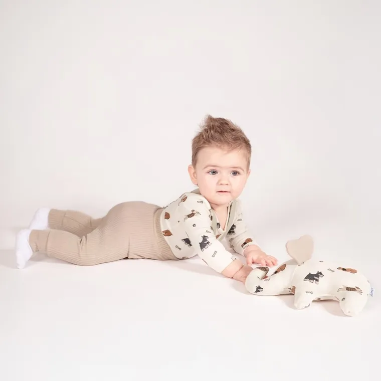 Body niemowlęce z długim rękawem, beżowe, Nicol