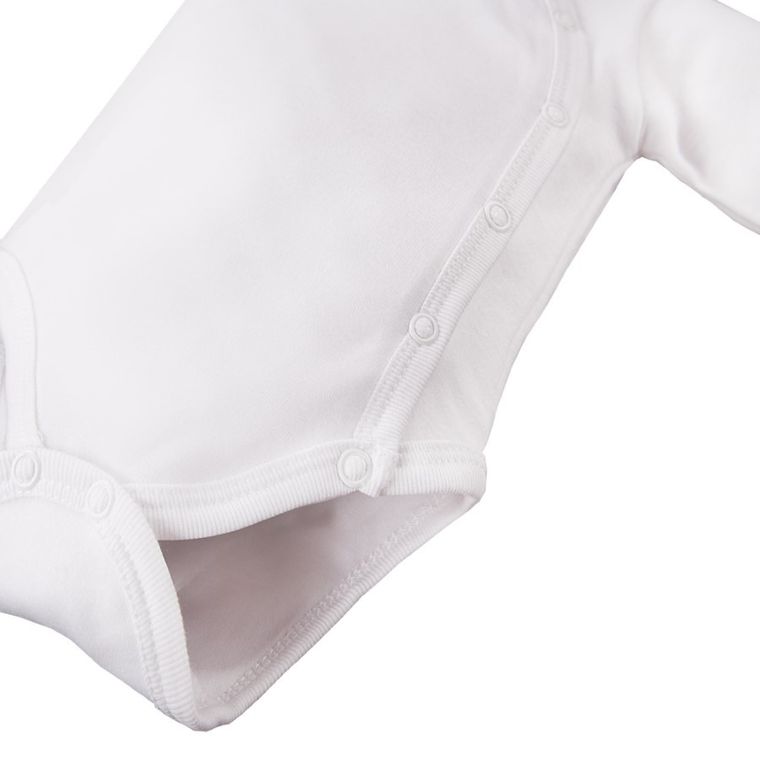 Body niemowlęce z długim rękawem, białe, Eevi