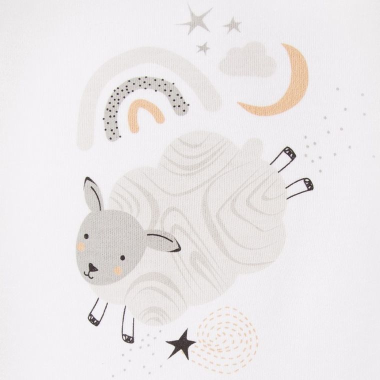 Body niemowlęce z długim rękawem, białe, Eevi