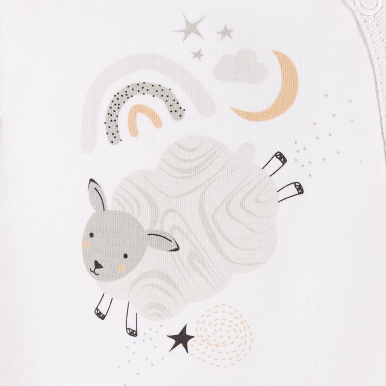 Body niemowlęce z długim rękawem, białe, Eevi