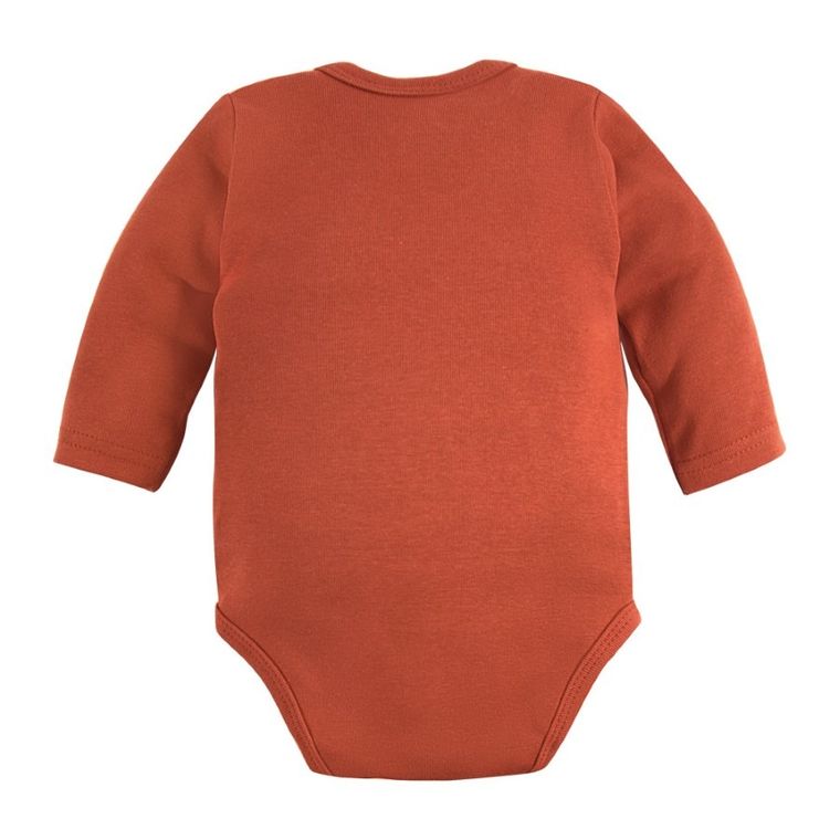 Body niemowlęce z długim rękawem, ceglane, Eevi