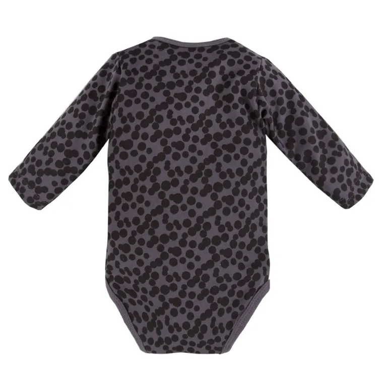 Body niemowlęce z długim rękawem, ciemnoszare, Eevi