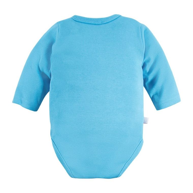 Body niemowlęce z długim rękawem, niebieskie, Eevi
