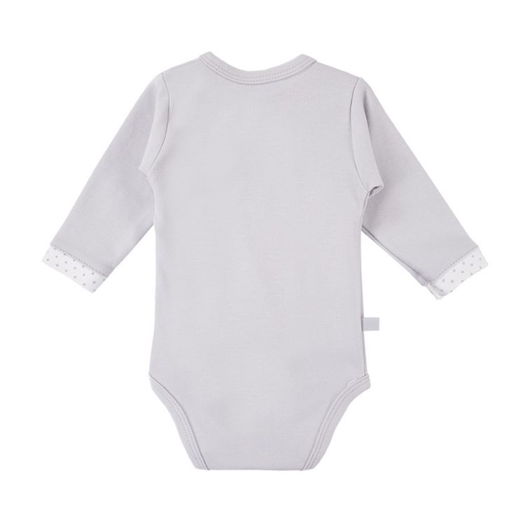 Body niemowlęce z długim rękawem, szare, owieczka, Eevi