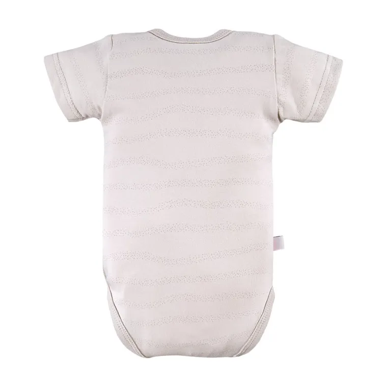Body niemowlęce z krótkim rękawem, beżowe, Eevi