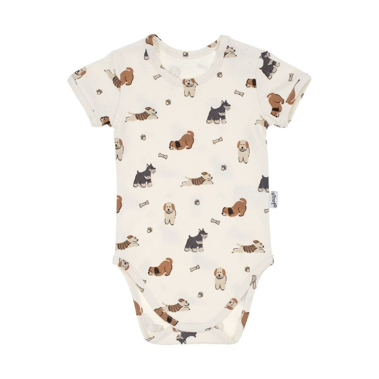 Body niemowlęce z krótkim rękawem, beżowe, Nicol