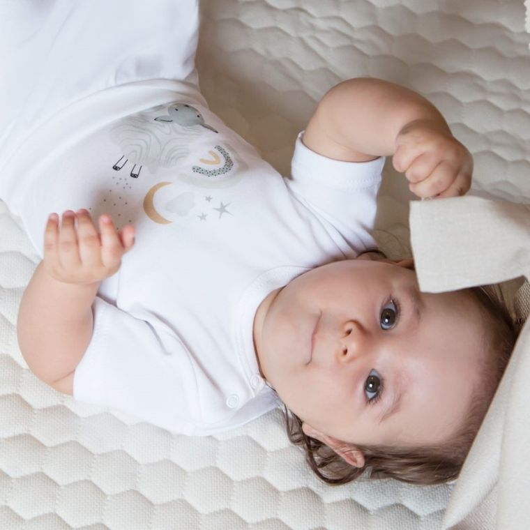 Body niemowlęce z krótkim rękawem, białe, Eevi