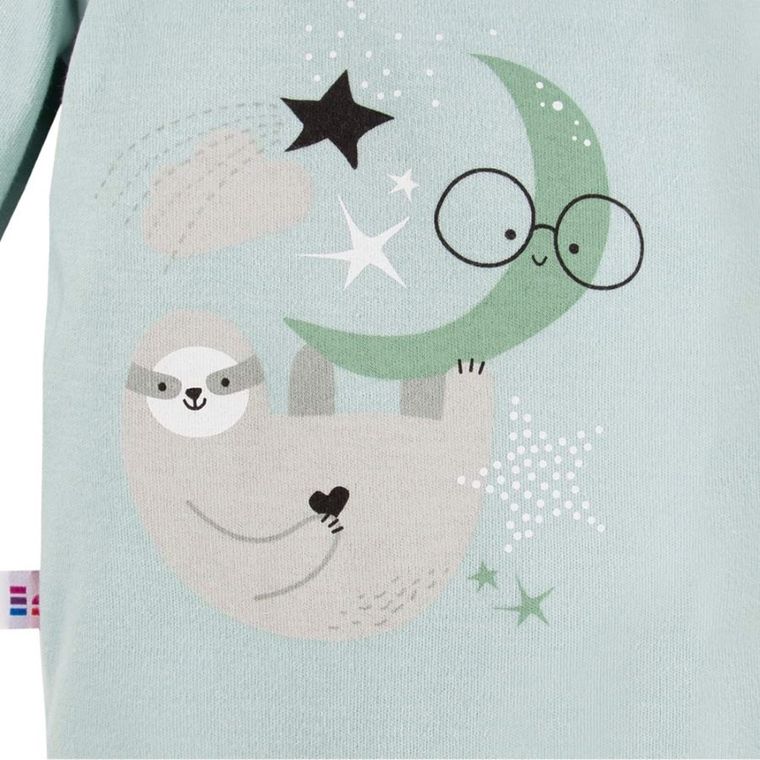 Body niemowlęce z krótkim rękawem, miętowe, leniwiec, Eevi