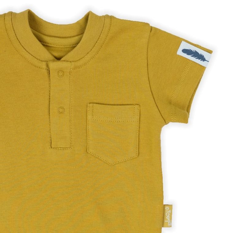 Body niemowlęce z krótkim rękawem, żółte, Nicol