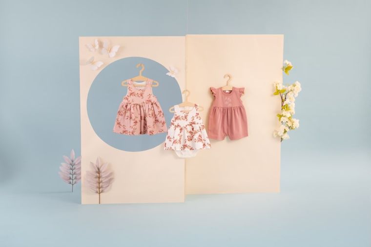 Body sukienka dziewczęce bez rękawów, bawełna organiczna, różowe, Pinokio