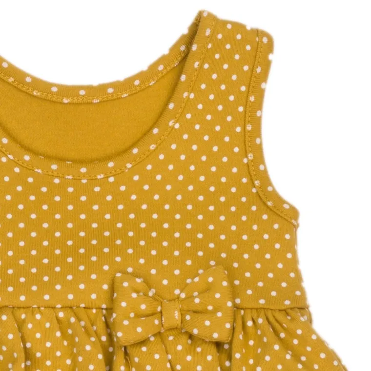 Body sukienka dziewczęce bez rękawów, żółte, Nicol