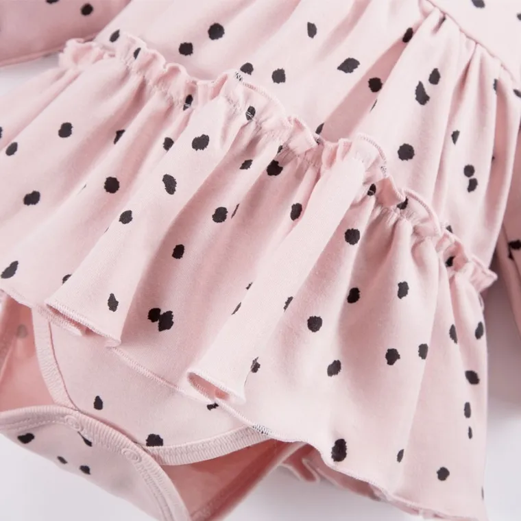 Body sukienka dziewczęce z długim rękawem, jasnoróżowe, Eevi