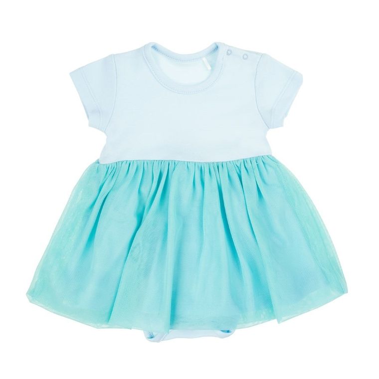 Body sukienka dziewczęce z krótkim rękawem, niebieskie, Nicol