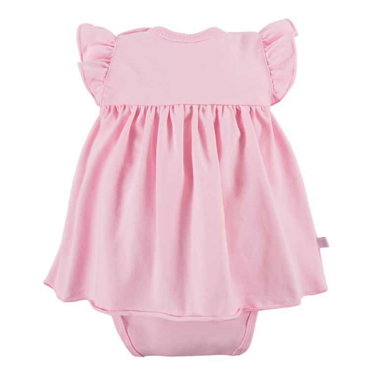 Body sukienka dziewczęce z krótkim rękawem, różowe, Eevi