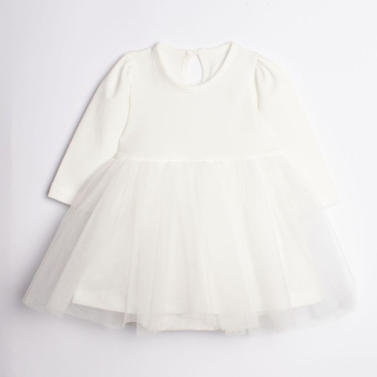 Body sukienka z długim rękawem, ecru, Nicol