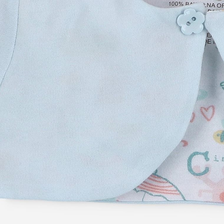 Bolerko dziewczęce, bawełna organiczna, niebieskie, Nini