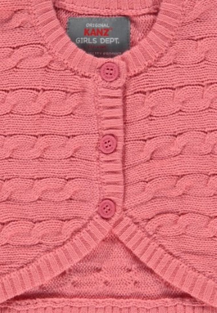 Bolerko dziewczęce z długim rękawem, różowe, Kanz