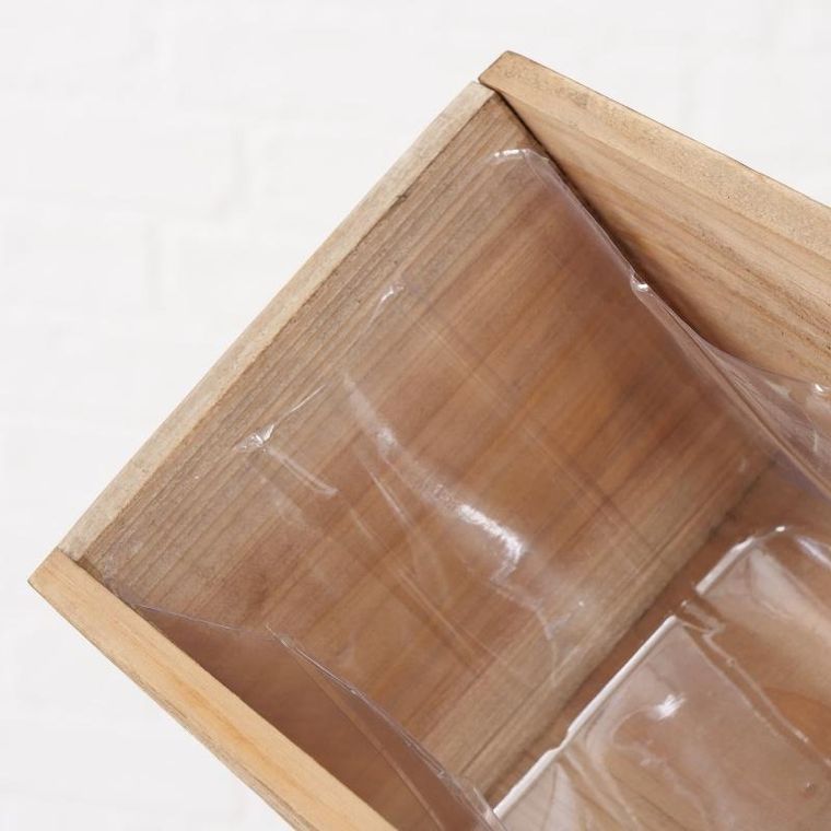 Boltze, Aneta, zestaw metalowych kwietników z drewnianą skrzynią, wys. 40-59,5 cm