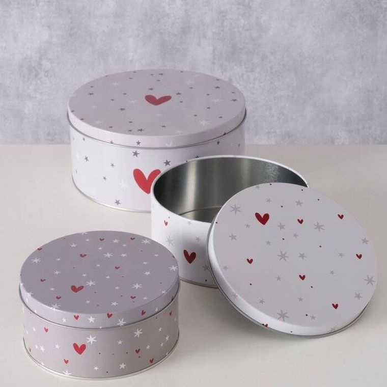 Boltze Home, Anella, zestaw trzech puszek do przechowywania, średnica 14-20 cm