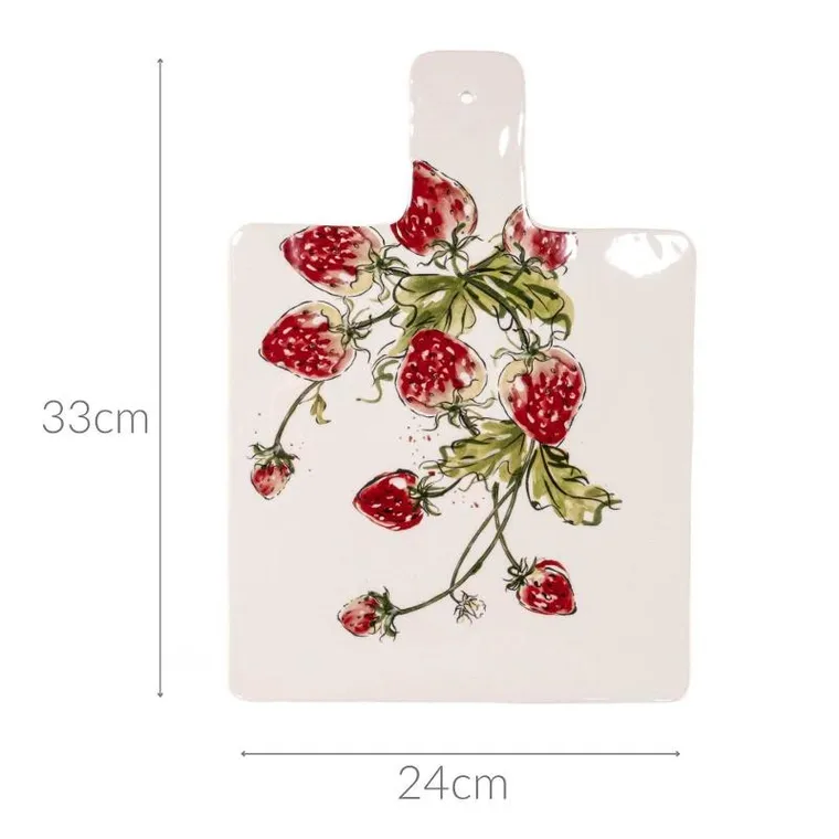 Boltze Home, deska do serwowania, krojenia, wzór w truskawki, 34-24 cm