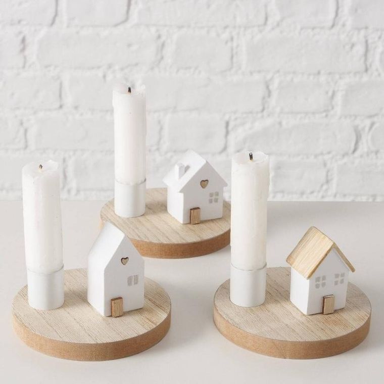 Boltze Home, Domicil, świecznik z domkiem na podstawce, 6,5 cm