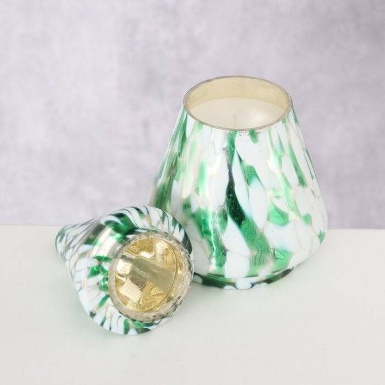 Boltze Home, Dotti, szklana świeca w kształcie choinki, 17,5 cm