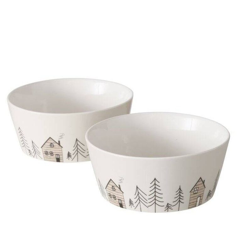 Boltze Home, Homewood, miseczka z zimowym motywem choinek, średnica 15 cm